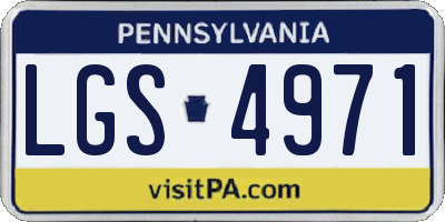 PA license plate LGS4971
