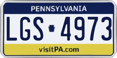 PA license plate LGS4973