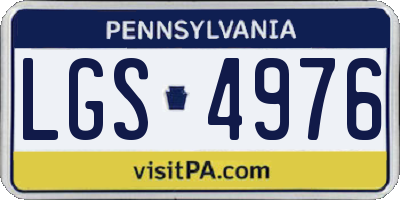 PA license plate LGS4976
