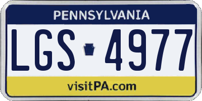 PA license plate LGS4977