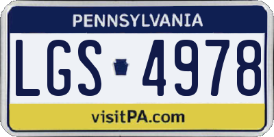 PA license plate LGS4978
