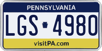 PA license plate LGS4980