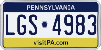 PA license plate LGS4983