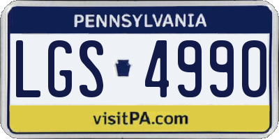 PA license plate LGS4990