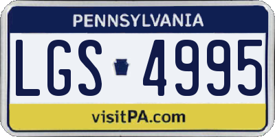 PA license plate LGS4995