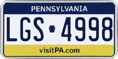 PA license plate LGS4998