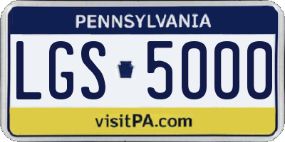 PA license plate LGS5000