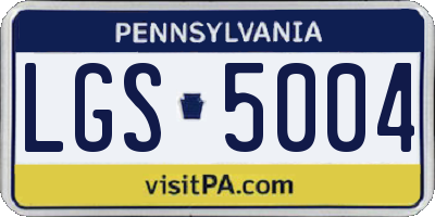 PA license plate LGS5004