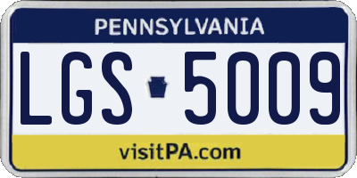 PA license plate LGS5009