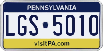 PA license plate LGS5010
