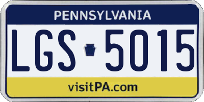 PA license plate LGS5015