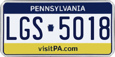 PA license plate LGS5018