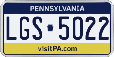 PA license plate LGS5022