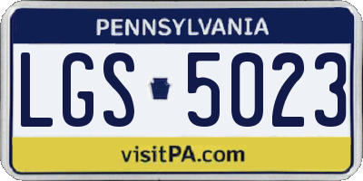 PA license plate LGS5023