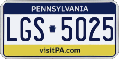 PA license plate LGS5025