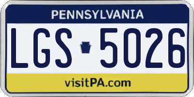 PA license plate LGS5026