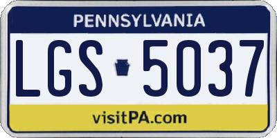 PA license plate LGS5037