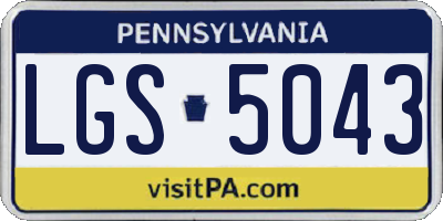 PA license plate LGS5043