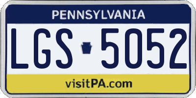 PA license plate LGS5052