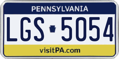 PA license plate LGS5054