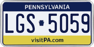 PA license plate LGS5059