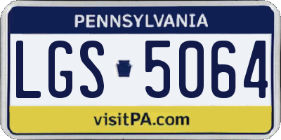 PA license plate LGS5064