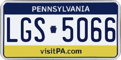 PA license plate LGS5066