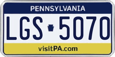 PA license plate LGS5070