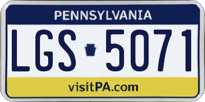 PA license plate LGS5071