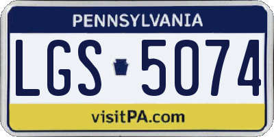 PA license plate LGS5074
