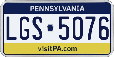 PA license plate LGS5076