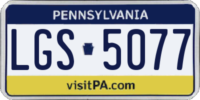 PA license plate LGS5077