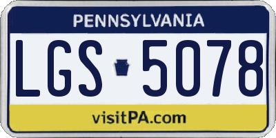 PA license plate LGS5078