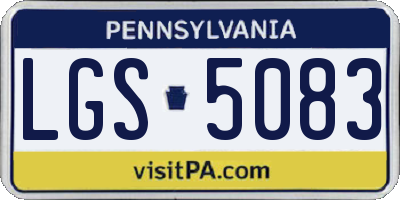 PA license plate LGS5083