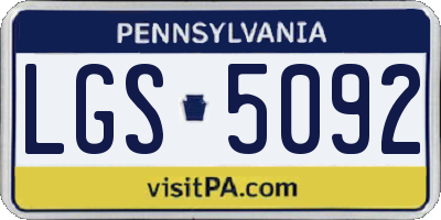 PA license plate LGS5092