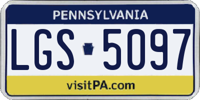 PA license plate LGS5097