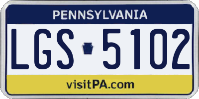 PA license plate LGS5102