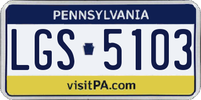 PA license plate LGS5103