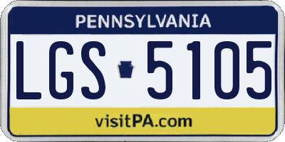PA license plate LGS5105
