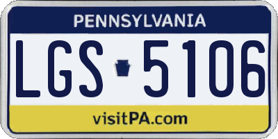 PA license plate LGS5106