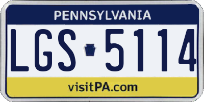 PA license plate LGS5114