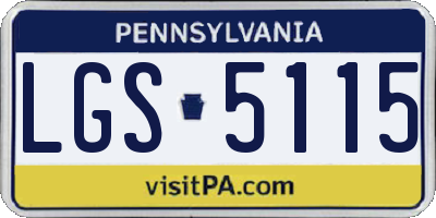 PA license plate LGS5115