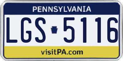 PA license plate LGS5116