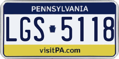 PA license plate LGS5118