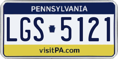 PA license plate LGS5121