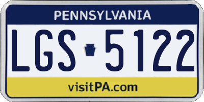 PA license plate LGS5122