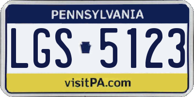 PA license plate LGS5123