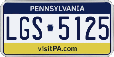 PA license plate LGS5125