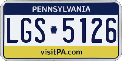PA license plate LGS5126