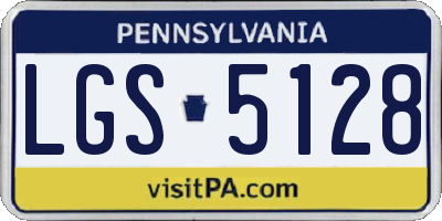 PA license plate LGS5128